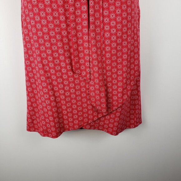 Loft Wrap Dress NWT Short Sleeve Red Foulard Medallion Print True Wrap Size 6 - Picture 9 of 9